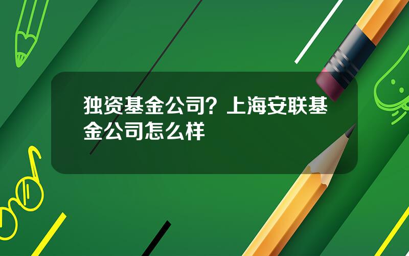 独资基金公司？上海安联基金公司怎么样