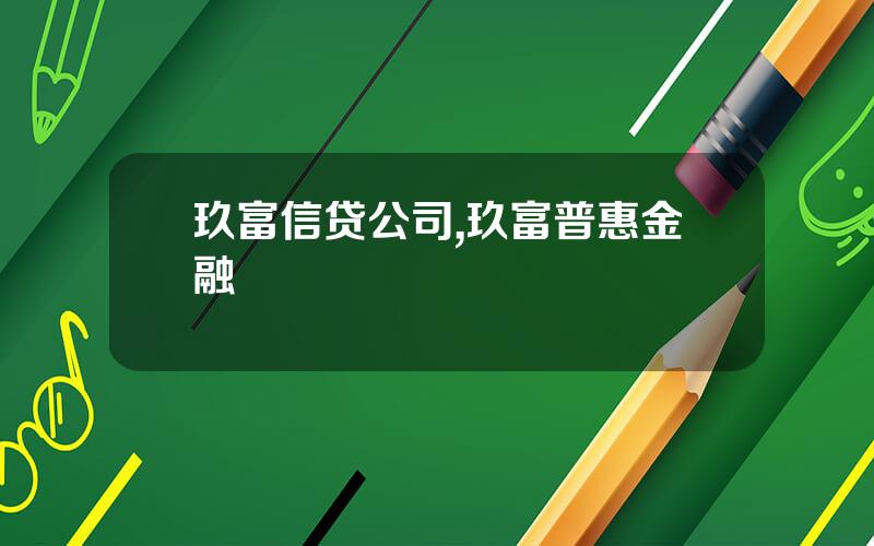 玖富信贷公司,玖富普惠金融