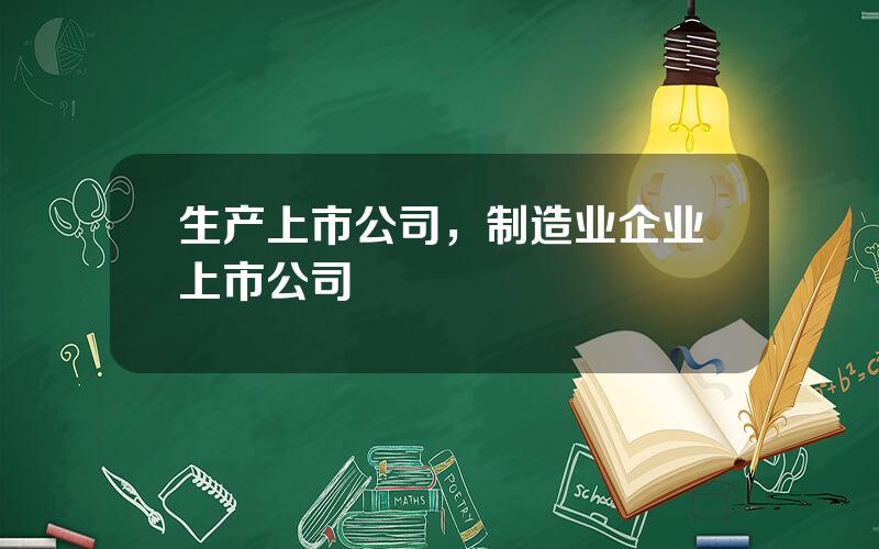 生产上市公司，制造业企业上市公司