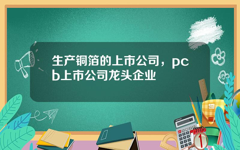 生产铜箔的上市公司，pcb上市公司龙头企业