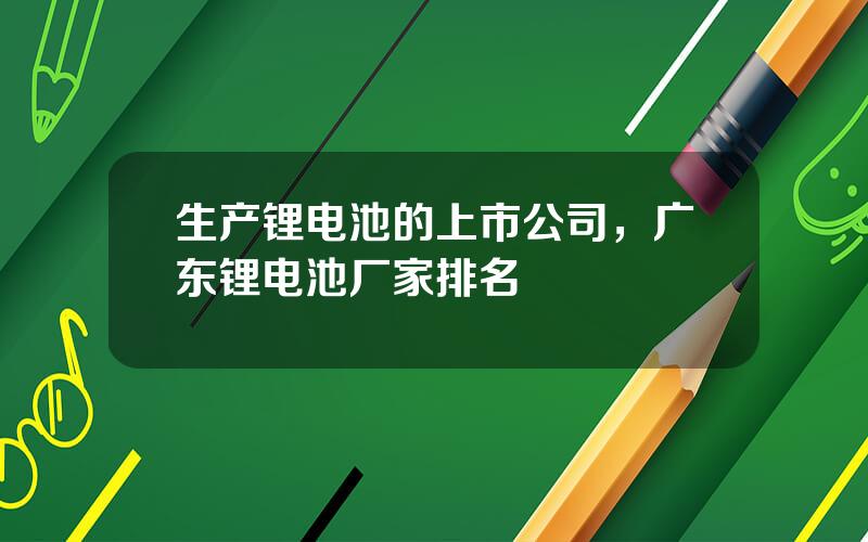 生产锂电池的上市公司，广东锂电池厂家排名