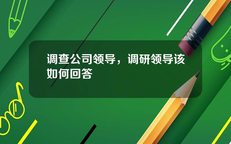 调查公司领导，调研领导该如何回答